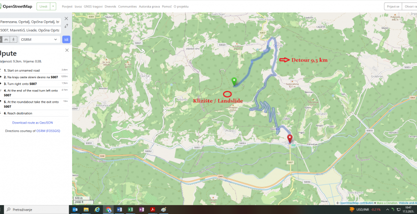Caution! Landslides on Parenzana